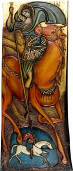 1400pinakes | Άγιος Δημήτριος | ξυλόγλυπτο επιζωγραφισμένο - 230Χ120
 |  Δ & Σ Γαρδικιώτη