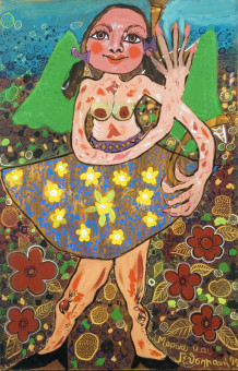 1430pinakes | Η ζωγραφική της Μαρίνας στα οκτώ της | ακρυλικό - - 85Χ55 
 |  Γεθσημανή Σεφεροπούλου