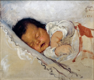 1452pinakes | Το δεύτερο παιδί | ελαιογραφία - 1879 - 29Χ34 
 |  Νικόλαος Γύζης