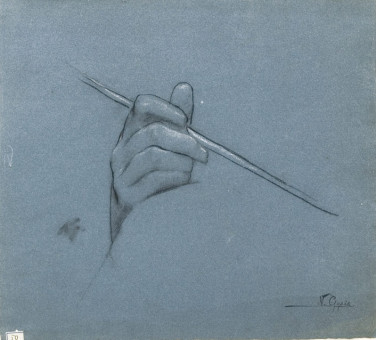 1479pinakes | Σπουδή χεριού με γραφίδα | σχέδιο - μετά το 1895 - 34Χ39 
 |  Νικόλαος Γύζης