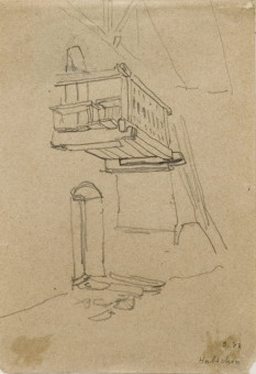1529pinakes | Μπαλκόνι (Habichen) | σχέδιο - 1883 - 13Χ9 
 |  Νικόλαος Γύζης