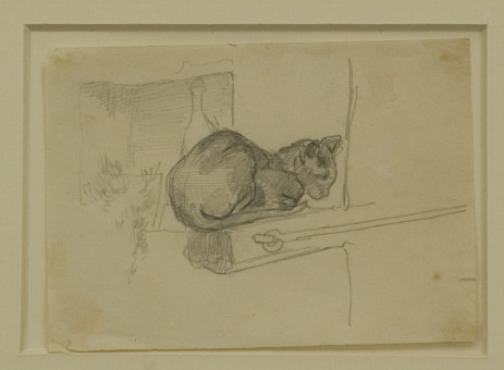 1562pinakes | Γάτα καθισμένη σε δοκάρι | σχέδιο - 1872-74 - 7Χ10 
 |  Νικόλαος Γύζης