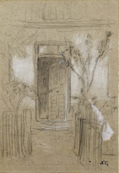 1571pinakes | Είσοδος σπιτιού (Oberpoecking?) | σχέδιο - 1894 - 27Χ19 
 |  Νικόλαος Γύζης