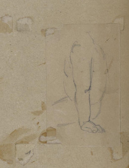 1652pinakes | Σπουδή σώματος | σχέδιο - 1877-83 - 9Χ5 Από το άλμπουμ "Σημειώσεις από το 1877 και &t |  Νικόλαος Γύζης