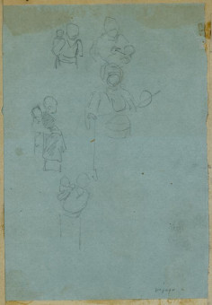 1660pinakes | Γυναίκες με παιδιά (Μέγαρα) | σχέδιο - 1872-74 - 15Χ10 Από το άλμπουμ "Σημειώσεις από το 1877 και |  Νικόλαος Γύζης