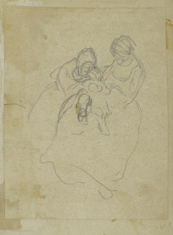 1662pinakes | Καθισμένες γυναίκες με παιδί | σχέδιο - 1872-74 - 8Χ6 Από το άλμπουμ "Σημειώσεις από το 1877 και &t |  Νικόλαος Γύζης