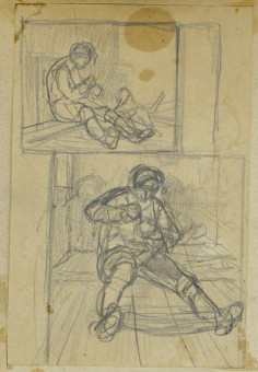 1670pinakes |  2 σπουδές παιδιού που τυλίγει κουβάρι | σχέδιο - 1875-80 - 12Χ8 Από το άλμπουμ "Σημειώσεις από το 1877 και & |  Νικόλαος Γύζης