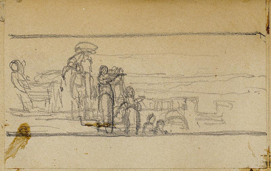 1708pinakes | Τοιχογραφία με ανθρώπινες μορφές | σχέδιο - μετά το 1877 - 8Χ12 Από το άλμπουμ "Σημειώσεις από τ&omi |  Νικόλαος Γύζης