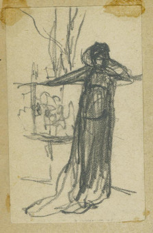 1750pinakes | Γυναικεία μορφή | σχέδιο - 1877-80 - 9Χ5.5 Από το άλμπουμ "Σημειώσεις από το 1877 και |  Νικόλαος Γύζης