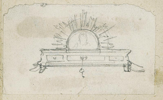1771pinakes | Ξύλινο κουτί | σχέδιο - 1872-74 - 4Χ7 Από το άλμπουμ "Σημειώσεις από το 1877 και &t |  Νικόλαος Γύζης