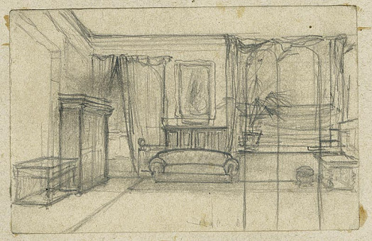 1798pinakes | Σχέδιο για ένα ατελιέ | σχέδιο - μετά το 1877 - 8Χ12 Από το άλμπουμ "Σημειώσεις από τ&omi |  Νικόλαος Γύζης