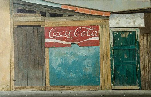 202pinakes | Coca-Cola πάει με όλα | ακρυλικό - 1983 - 80x124 
 |  Μπάμπης Ζαφειριάδης