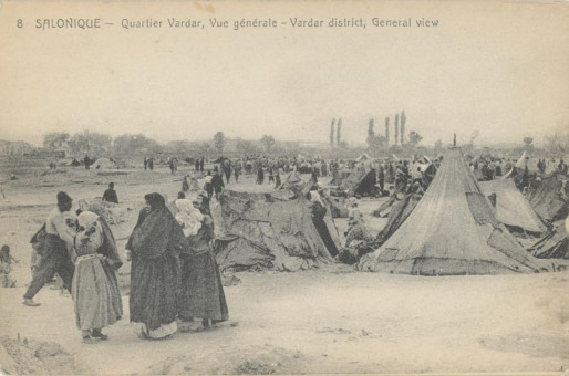 2261kart | Άποψη της περιοχής Βαρδαρίου με τους πρόσφυγες | Πρόσφυγες | T089/001
 |  Edit. J.T.