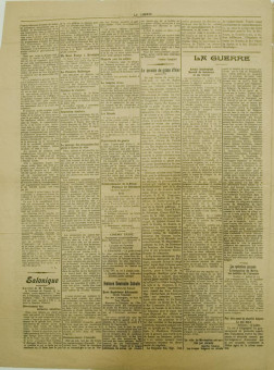 2330e | LA LIBERTE - 13.07.1913, Νο. 165 - Σελίδα 2 | LA LIBERTE | Γαλλόγλωση εφημερίδα που εξέδωσε η Ελληνική Διοίκηση, μετά την απελευθέρωση της πόλης, για να ενημερώνεται το γαλλόφωνο κοινό, από το 1912 μέχρι το 1914. - (0,43 Χ 0,68 εκ.) Ένα φύλλο, τυπωμένο από τη μία πλευρά - 
 | 1