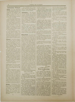 2342e | Journal de Salonique - 20.07.1896, Νο. 69 - Σελίδα 2 | Journal de Salonique | Γαλλόφωνη,εβραϊκή εφημερίδα, που εκδίδονταν στη Θεσσαλονίκη την περίοδο 1895 -1911 - Τετρασέλιδη, (0,33 Χ 0,46 εκ.) - 
 | 1