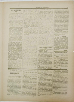 2343e | Journal de Salonique - 20.07.1896, Νο. 69 - Σελίδα 3 | Journal de Salonique | Γαλλόφωνη,εβραϊκή εφημερίδα, που εκδίδονταν στη Θεσσαλονίκη την περίοδο 1895 -1911 - Τετρασέλιδη, (0,33 Χ 0,46 εκ.) - 
 | 1