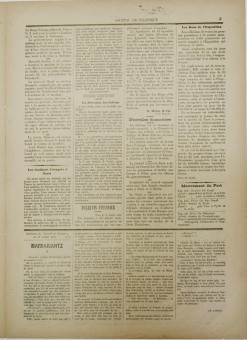 2347e | Journal de Salonique - 27.07.1896, Νο. 71 - Σελίδα 3 | Journal de Salonique | Γαλλόφωνη,εβραϊκή εφημερίδα, που εκδίδονταν στη Θεσσαλονίκη την περίοδο 1895 -1911 - Τετρασέλιδη, (0,33 Χ 0,46 εκ.) - 
 | 1
