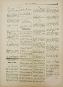 2371e | Journal de Salonique - 24.09.1896, Νο.87 - Σελίδα 3 | Journal de Salonique | Γαλλόφωνη,εβραϊκή εφημερίδα, που εκδίδονταν στη Θεσσαλονίκη την περίοδο 1895 -1911 - Τετρασέλιδη, (0,33 Χ 0,46 εκ.) - 
 | 1