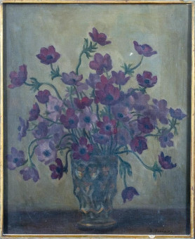 23pinakes | Λουλούδια σε ανθοδοχείο | ελαιογραφία - 1937 - 45Χ36 
 |  Βρασίδας Τσούχλος