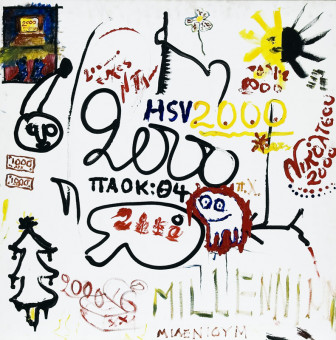 2506pinakes | Χωρίς τίτλο (Millenium 2000) | ελαιογραφία - 100Χ100
 |  Κατερίνα Νικόλτσου