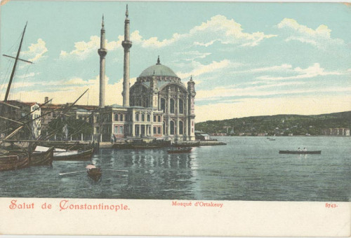 2953kart | Τζαμί στο Βόσπορο.Επιχρωματισμένη | Κωνσταντινούπολη | T117/005
