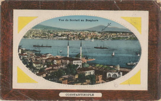 3045kart | Άποψη του Σκούταρι από τον Βόσπορο. Επιχρωματισμένη | Κωνσταντινούπολη | T120/019
 |  Edit. J.M.F.