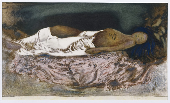 544pinakes | Γυναίκα ξαπλωμένη | λιθογραφία - - 31Χ53 
 |  Παύλος Μοσχίδης
