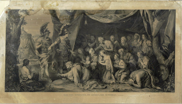 815pinakes | Ο Μέγας Αλέξανδρος προσκυνούμενος από την οικογένεια του Δαρείου | λιθογραφία - 1818 - 54Χ94 
 |  G. Edelinck