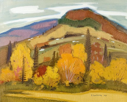 825pinakes | Φθινοπωρινό τοπίο (Φθινόπωρο στον Καναδά) | ελαιογραφία - 1989 - 60Χ75 
 |  Paul Soulikias