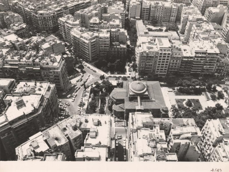 O-34 | Εκκλησία Αγίας Σοφίας | Αεροφωτογράφηση Σύγχρονης Θεσσαλονίκης |  1984 - 40 Χ 30 εκ. |  Γιώργος Τσαουσάκης