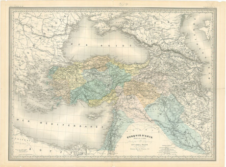  Χάρτης της Ασιατικής Τουρκίας  |  Χάρτης της Ασιατικής Τουρκίας | Χάρτες |  Παρίσι, 1870 - 75, Χρωμολιθογραφία, 75,5 Χ 55 εκ., Χαράκτης Ch. Dyonnet, Χωρίς Αριθμό Καταλόγου Ζαχαράκη |  A.H. Dufour
