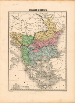 Χάρτης της Ευρωπαϊκής Τουρκίας  |  Χάρτης της Ευρωπαϊκής Τουρκίας | Χάρτες |  Paris, Τέλη 19ου αιώνα, Χρωμολιθογραφία, 27,5 Χ 38 εκ.,Εκτυπωτής Migeon, Χωρίς Αριθμό Καταλόγου Ζαχαράκη |  A.T. Chartier