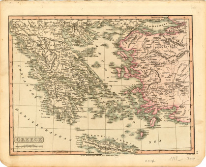 Χάρτης της Ελλάδας  |  Χάρτης της Ελλάδας | Χάρτες |  London, 1818, Χρωμολιθογραφία, 35,5 Χ 27 εκ., Χωρίς Αριθμό Καταλόγου Ζαχαράκη |  C. Smith