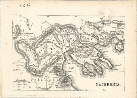Χάρτης της Μακεδονίας  | Χάρτης της Μακεδονίας | Χάρτες |  19ος αιώνας, 13,5 Χ 9 εκ., Λιθογραφία, Χωρίς Αριθμό Καταλόγου Ζαχαράκη |  