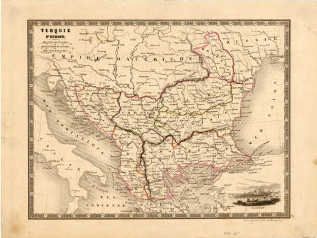 Χάρτης της Ευρωπαϊκής Τουρκίας  | Χάρτης της Ευρωπαϊκής Τουρκίας | Χάρτες |  Paris, 1820, Χρωμολιθογραφία, 29 Χ 22 εκ., Imprimerie Louis Antoine, Χωρίς Αριθμό Καταλόγου Ζαχαράκη |  