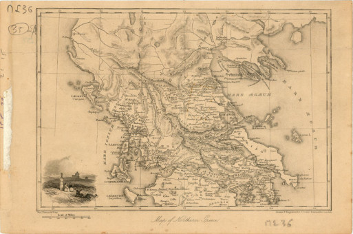  Χάρτης της Βόρειας Ελλάδας  |  Χάρτης της Βόρειας Ελλάδας | Χάρτες |  Λονδίνο, 1839, Ατσαλογραφία, 20 Χ 13,5 εκ., Χωρίς Αριθμό Καταλόγου Ζαχαράκη |  J. Dower