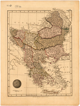  Χάρτης της Ευρωπαϊκής Τουρκίας  |  Χάρτης της Ευρωπαϊκής Τουρκίας | Χάρτες |  London, 1825, Χαλκογραφία, 23 Χ 32 εκ., Χωρίς Αριθμό Καταλόγου Ζαχαράκη |  A. & S. Arrowsmith