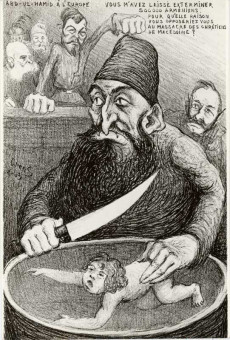 X28 | Γελοιογραφία του σουλτάνου Αβδούλ Χαμίντ ως υπαίτιου για τη σφαγή 500.000 Αρμενίων | Διάφορα |  Συλ. Rog. Viollet - 23 Χ 18 εκ. -  |  -